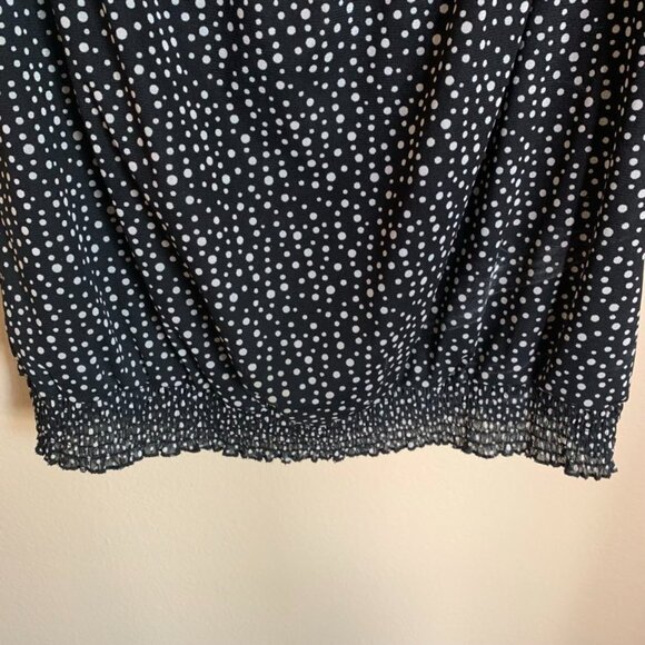 AB Studio Women's XL Black and White Polka Dot Blouse with 3/4 sleeves - Picture 3 of 14